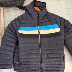 Cotopaxi Men's Puffer Jacket - Black, Blue, and Cream